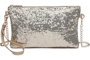 Miss Lulu Sac sac paillettes de damen, petit sac à chaîne, pochette et clutches de soirée, crossbody bag en sequins pour fêtes, cadeau pour la Saint-Valentin