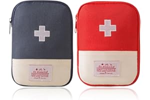 DWFEYOI Kit di Pronto Soccorso Portatile, 2 Pezzi Borsa Porta Medicine da Viaggio, per Situazioni di Emergenza a Casa, Ufficio, Mini Borsa di Emergenza