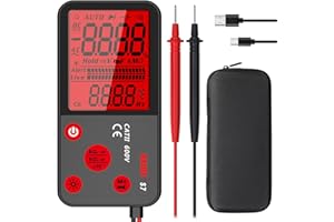 BSIDE Multímetro Digital Recargable Gran Pantalla Tester Automatico de Bolsillo Ultra Delgado NCV Probador de Voltaje Continuidad Resistencia Frecuencia Nostagia di ADMS7 con Funda