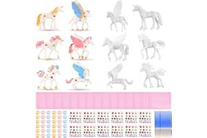 ARONRAVE Einhorn Bastelset Malset für Kinder,12pcs Einhörnern Geschenk für Mädchen Einhorn Figuren Kindergeburtstag Basteln für Mädchen für Kinder 4 5 6 7 8 9 Jahre