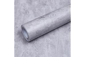 FEILAYS Klebefolie Möbelfolie Selbstklebende Tapete Dunkelgrau Betontextur Dicker Matt 60CMx5M Wasserfeste Möbelaufkleber Zementmuster Dekorfolie Vinyl Selbstklebe Folie DIY Wandaufkleber