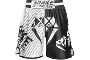 Xnihocha Kinder Jungen MMA Box Shorts Muay Thai Short Boxing Shorts Hexagon Camo Kurze Hose Boxen Fitness BJJ Kickboxing Sportshorts
