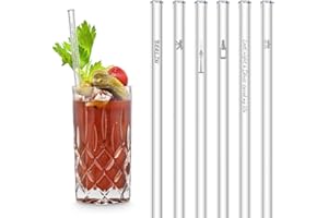 HÅLM HALM Szklane Słomki - Edycja Berlińska z Grawerem - 6 Sztuk Proste 23 cm - Pamiątki z Berlina - Artykuły Upominkowe - Wielokrotnego Użytku Szklane Rurki - w tym Szczotka do Czyszczenia Bez Plastiku