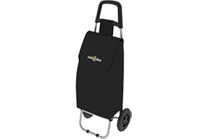 COLOMBO Carrello Spesa ROLLY NERO 40L Pieghevole Leggero 1.5kg – Struttura in Acciaio, Sacca Impermeabile Lavabile, Portata 25kg, Compatto e Robusto per Spesa e Viaggi
