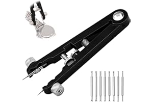 Toaluea Herramienta Alicates Relojero, Alicates Barra Resorte Estándar con 8 Puntas Robustas, Pinzas de Precisión Relojero para Ajuste de Correa Cambiar y Reparar Reloj Removedor