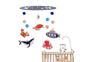 FLOEPX Babybett Mobile Baby Windspiel, Mobile Baby Holz Kinderzimmer Hängende Bettglocke, Hängende Bettglocke Neugeborene, Mobile Baby Hölz Babybett Neugeborene Geschenk für Baby Mädchen Jungen