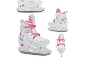 ATTABO KOA Kinder verstellbare Schlittschuhe | Freizeit Eislaufschuhe | PVC & PP Hartschale | Edelstahlkufen | Verstellbare Größe | Atmungsaktiv & sicher | Für Mädchen & Jungen