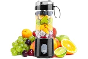 RAINPAL Przenośny osobisty blender - Mini blender z akumulatorem USB 4000mAh 13Oz z 6 ostrzami Sokowirówka do soków, koktajli i koktajli, blender do żywności dla niemowląt, do uprawiania sportów domowych na świeżym powietrzu