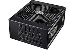 Cooler Master MWE Gold 1050 V2 ATX 3.0 Fully Modular PSU (UK Plug) - ATX 3.0 Support, 80 PLUS Gold 1050W Power Supply, Flat Black Cabling, 140mm FDB Fan, High-Temperature Threshold, 10 Year Warranty
