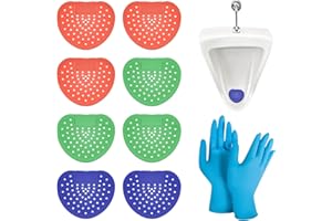 ERZEKRIM Colador de Qrinal con Fragancia para orinal, 9 unidades, Filtro Antisalpicaduras, Compatible con Filtro de orina con 5 pares de Guantes de Nitrilo para Inodoros en Todos los Lugares Comerciales