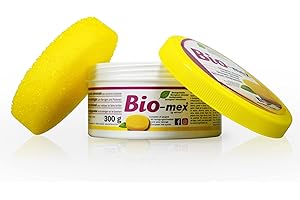 Bio-mex® Detergente Universale Biodegradabile - Pasta pulente Che Pulisce, sgrassa e Lucida. Brilla Acciaio. Anticalcare con Azione Antigoccia.- 300gr con Spugna