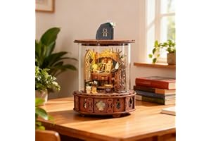 Jianyana Book Nook Kit Eingebauter Musikmechanismus- DIY Miniatur Haus Kit für Erwachsene, Jugendliche und Anfänger, DIY House Bibliothek Tiny House Bookshelf Decor 3D Puzzle, Geschenke