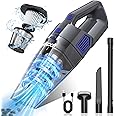 Gxzsk Handheld Vacuum Cordless, 15000PA Strong Suction Hand Held Car Vacuum Cleaner Rechargeable, Portable Hand Vacuum with Multi-Nozzles & Washable Filter for Home Office, Car, Pets