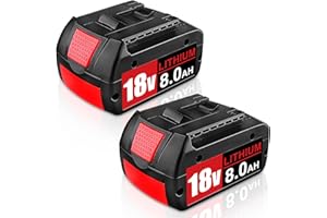QINYCON 2 Stück 8.0Ah BAT609 Ersatzakku für Bosch Akku 18V Li-ion kompatibel für Bosch 18V Akku 8.0Ah BAT618 BAT618G BAT609G BAT619 BAT619G BAT610G BAT610 mit LED (8.0-2 Packs)