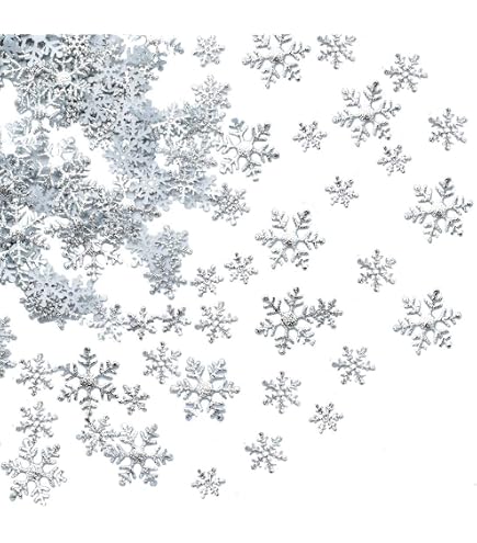 1500 Stück Silberne Schneeflocken-Konfetti – Glitzernd, Aus Papier, Für Winter- & Weihnachtspartys | DIY-Deko
