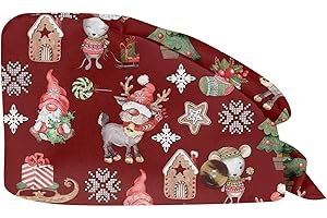 HGWOPGASD Christmas Hat Scrub Caps Women Nurse Caps for Women Unisex Scrub Cap Surgical Cap Printed Surgical Cap Work Cap for Women Womens Christmas Scrub Christmas Button Hat Snowflake Christmas Hat