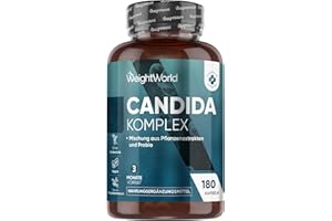 ‎WEIGHTWORLD Candida Komplex - 180 vegane Kapseln - Bifidobakterien, Mit Lactobacillus Acidophilus, Caprylsäure, Aloe Vera, Traubenkernextrakt - 3 Monate Vorrat - WeightWorld