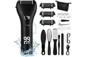 UCAMP Lima Electrica Pies Durezas,Profesional Quita Durezas para Pies,Electrico Callos Pies Eliminar,Lima Pies Durezas Eliminar Recargable e Impermeable con 3 Rodillos y 3 Velocidades