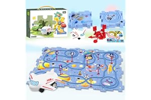 ROUSKY 2024 New Children's Puzzle Track Car Game Set, DIY Assembly Electric Trolley For Kids (Universe)