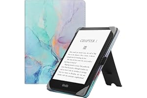 HGWALP Universal Stand Case for 6-7 inch eReaders-Premium PU Leather Folio Stand Cover with Handstrap Compatible with All 6", 6.8",7" kindle Paperwhite/Colorsoft/Kobo/Voyaga/Lenovo/Sony eReaders-MBBL