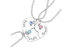 LENTQIUTT- 3 BFF Halsketten Freundschaftsketten Geburtstagsgeschenk für beste Mädchen für immer Anhänger Halskette Geschenk