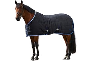 Horze Stalldecke Glasgow 100 g, Unterdecke für Pferde, Übergangsdecke, Blau, 145