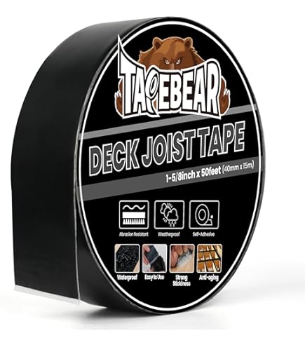 Joist Tape voor terrasbalken, 5 cm x 15 m butyl afdichtingstape, 4