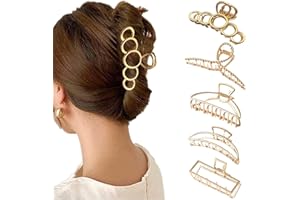 ‎GENERIC 5 Stück Haarklammern, Haarklammer Groß Dickes Haar, Rutschfeste Haarklammer Metall, Gold Haarspange für Damen, Haarklammern für Dünnes Haar, Hair Clip Haarkralle (Metall C)