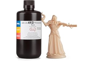 ELEGOO ABS-Like Resin 3.0 Plus, Ulepszona Żywica Fotopolimerowa do Drukarek 3D, Wyższa Odporność Na Ciepło, Szybkie Utwardzanie, Wysoka Precyzja, Niełamliwość, 1000g Beżowy