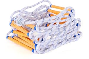 LZ.MZXU Fire Escape Ladder, 13FT Rope Ladder, Flame Resistant Safety Extension Ladders with 2 Hooks, Fast to Deploy Sturdy and Strong Portable and Reusable 2 Story,Weight Capacity up to 2000 LB