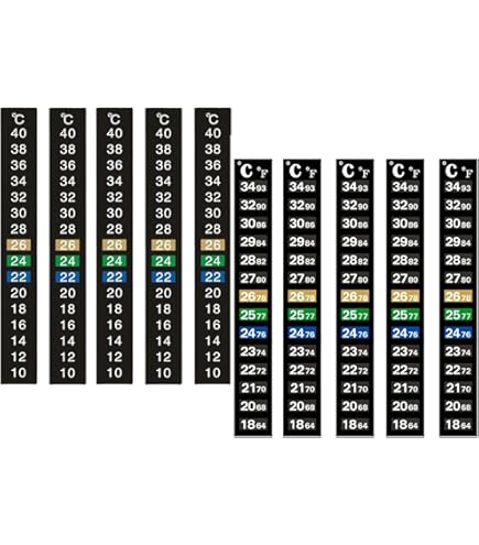 HEMOTON Temperatuurstrips, 12 stuks, voor de bruid, plakstrips, thermometer aquariumthermometer-sticker, thermometer-stickers voor aquarium/kombucha 10 °C ~ 40 °C