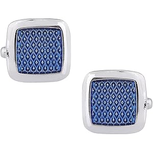 TRIPIN Cufflinks and TIE PIN Set for Men Silver and Black Colour for Office Corporate Party French Cuff Shirts Shirt Suit Blazer in A Gift Box