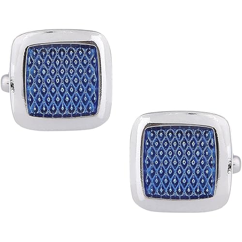 TRIPIN Cufflinks and TIE PIN Set for Men Silver and Black Colour for Office Corporate Party French Cuff Shirts Shirt Suit Blazer in A Gift Box