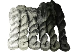 MINGGUXIUYI Natürliche 100 % Maulbeerseide, handgefertigt, Stickgarn, gewebtes Schmuckgarn, Seidenfaden, DIY-Kits, je 120 Meter in 6 Farben (2)