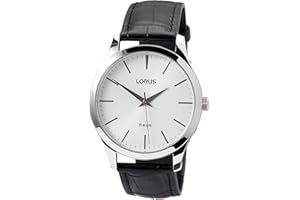 Seiko Męski analogowy zegarek kwarcowy ze skórzanym paskiem RRX73HX9, srebro