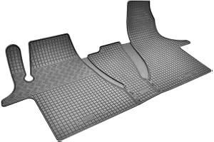 Z4L Tapis de sol en caoutchouc sur mesure - Parfaitement adaptés pour VW T6.1 Transporter / Caravelle / Multivan à partir de 2019 - 2/3 sièges., Noir