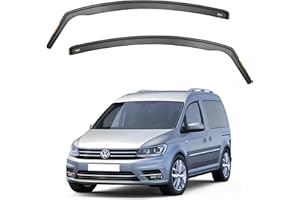 Ispeed Wind Deflectors For Volkswagen VW Caddy mk3 / mk4 2004-2020 2pc Set - Keep Your Car Ventilated in Rain - Reduce Wind Turbulence - Tinted In-Channel