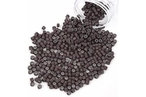 Vlasy 200 Pcs Silicone Micro Rings for I Tip Hair Extensions 5mm Micro Nano Beads Micro Links Hair Beads (Brown)