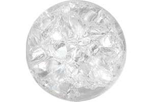 sourcing map 30mm/1.2" Crystal Sphere Ball Ice Cracked Glass Solid Decorative Sphere Crystal Ball Prop Ornament for Feng Shui Divination Fortune Telling Tabletop Fountain Decoration, Clear