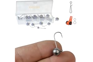 ‎DAYUYUE DAYUYUE 30Stück Mikro Jigköpfe Weichköder Jig Kopfe Set 1g 2g 3g 4g 5g mit 6 Zubehörteilen inklusive Angelbox für Süßwasser und Salzwasser Angeln