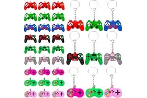WanderGo 36 llaveros de juego, 9 colores para videojuegos, mini llavero, retro, mini llavero, llavero, llavero, llavero para llaves, idea de recuerdo para fiestas de cumpleaños o bodas