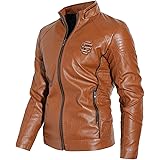 New plus cashmere men's leather stand-up collar motorcycle leather jacket