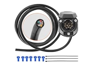 ETUKER Enchufe de Remolque Hembra de 13Pines con 1.9m Cable Precableado 8Polos (138PZ)
