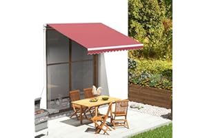 FIRBNUS Tela de Repuesto para Toldo Rojo Burdeos Tela Toldo Exterior Recambio Tela de Toldo Lona Toldo Exterior Toldo de Repuesto de Jardín Tela Toldo Repuesto 280x245 cm (Sin Estructura)