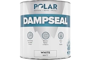 POLAR SPECIALIST COATINGS Polar White Damp Seal Paint - 500ml - Matt Finish - Stain Blocker and Anti Damp Proof Paint for Internal Walls & Ceilings - Quick Drying for Wood, Plaster, Cement and Stone