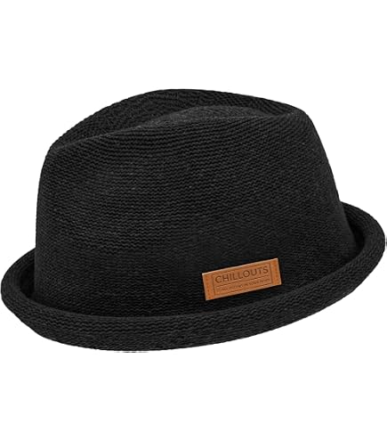 G&F Cappello Jazz In Pelle Di Pecora Uomo - Modello Fedora Trilby Vintage Nero/Marrone - 5