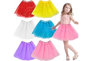 DAFENCAR Jupe Tulle Fille, Tutu Moelleux Fine pour Enfant - Idéal pour Représentations Scolaires, Halloween, Anniversaire, Cours de Danse (2-8 Ans)