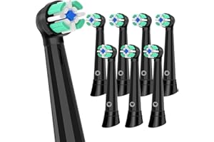 BRIZUF 8er Aufsteckzahnbürsten Kompatibel mit Braun Oral B iO 3/4/5/6/7/8/9/10, Aufsteckbürsten Kompatibel mit Oral B iO Elektrischen Zahnbürstea,IO Zahnbürste Aufsätze (Schwarz)