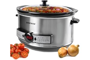 ‎SYNTROX GERMANY Syntrox Germany Slow Cooker Schongarer 4,5L mit Timer und Warmhaltefunktion - Leistung 280 Watt