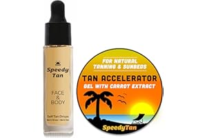 SPEEDYTAN Premium Tan Accelerator Gel + Self Tanning Drops - For Sunbed Use & Natural Tanning - Natural Tanning Accelerator With Carrot Tanning Oil - UK Based Brand